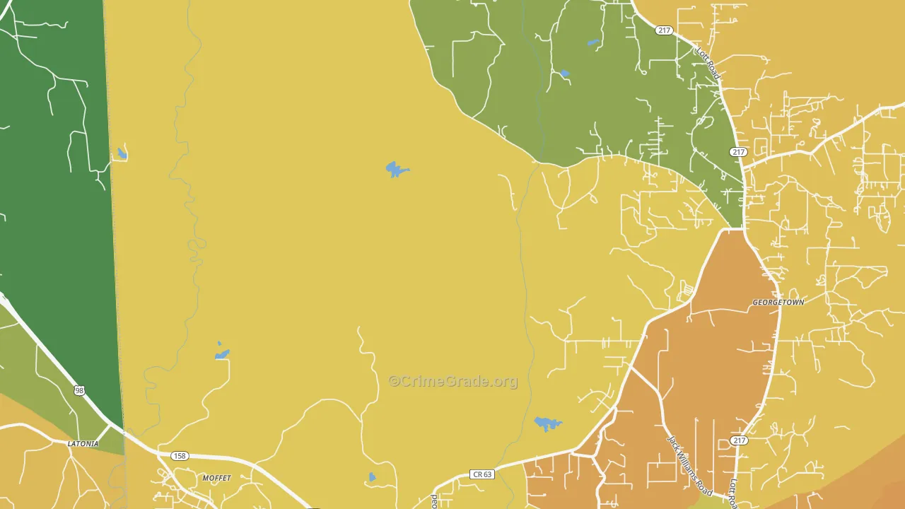 Moffet, AL Map of Vehicle Theft Rates