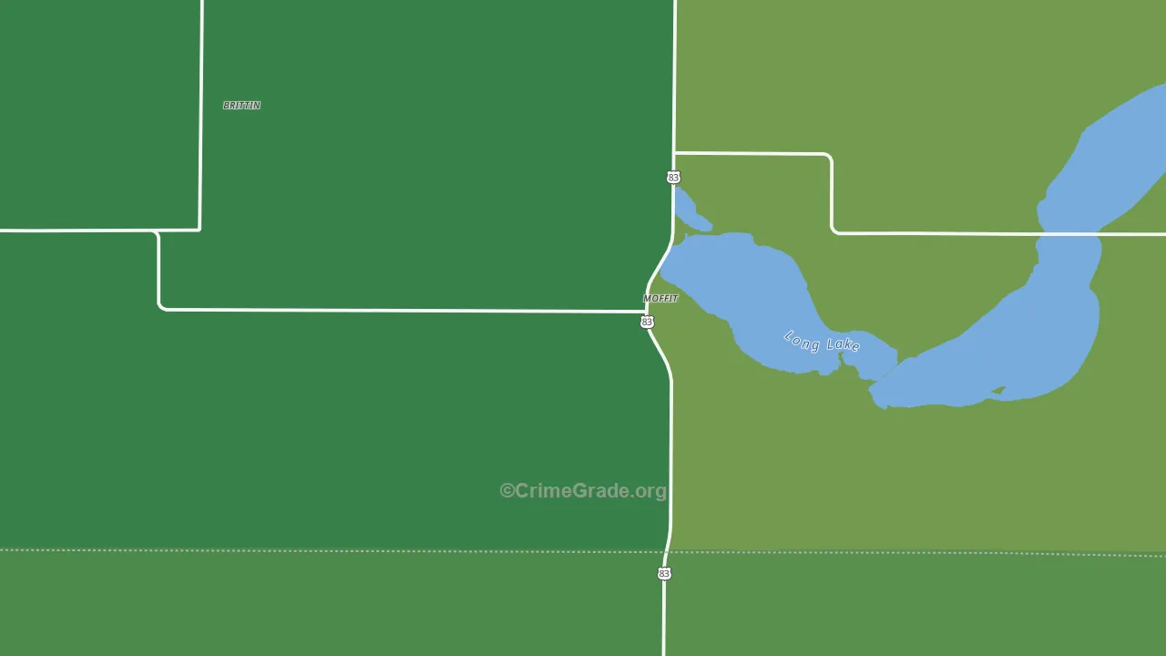 Moffit, ND Map of Vehicle Theft Rates