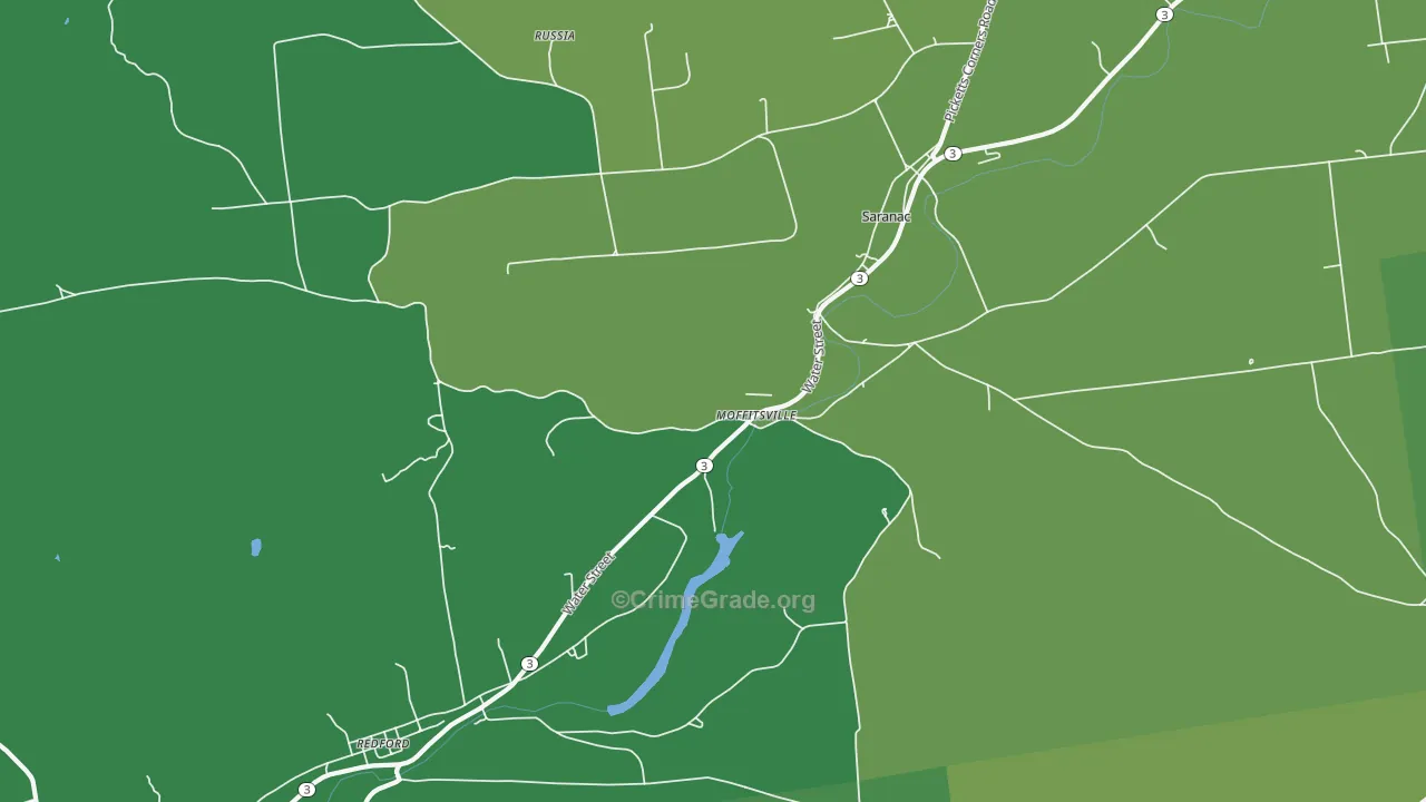 Moffitsville, NY Map of Vehicle Theft Rates