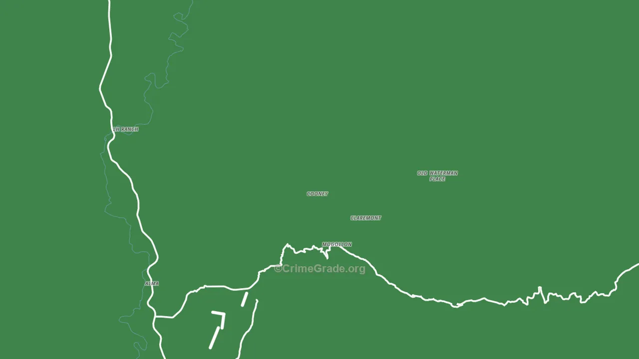 Mogollon, NM Map of Vehicle Theft Rates