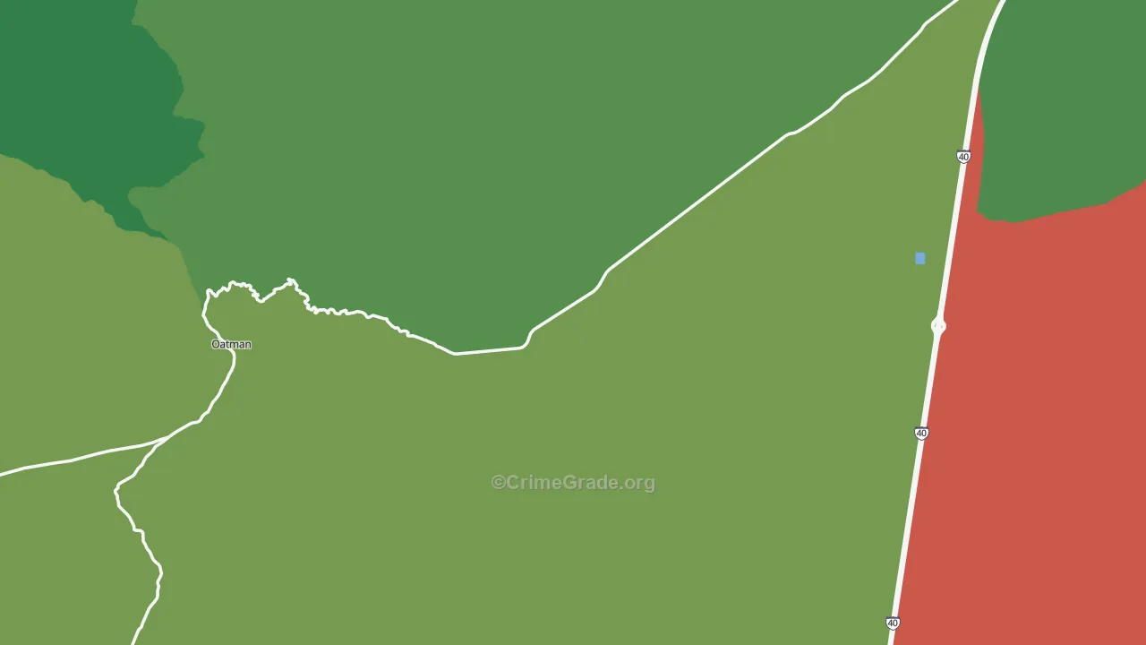 Mohave County, AZ Map of Vehicle Theft Rates