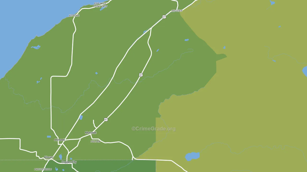 Mohawk, MI Map of Vehicle Theft Rates