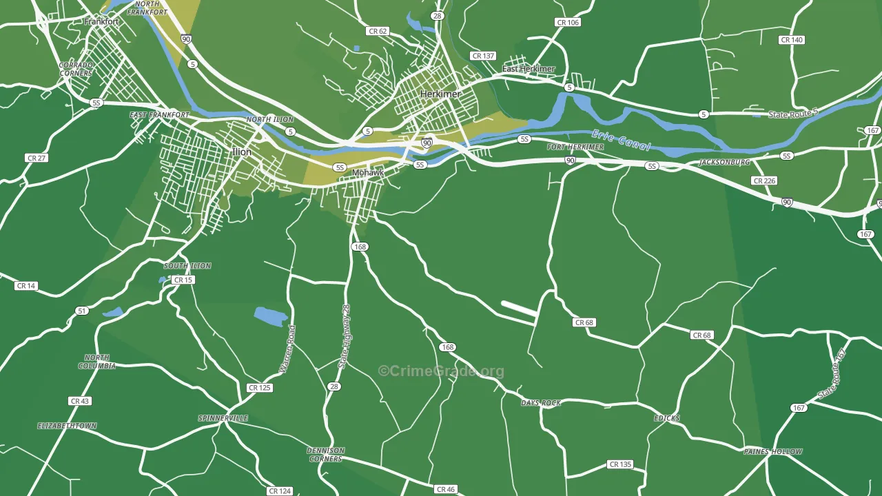 Mohawk, NY Map of Vehicle Theft Rates