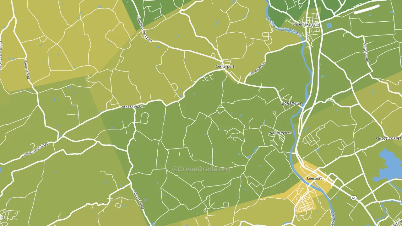 Mohrsville, PA Map of Vehicle Theft Rates