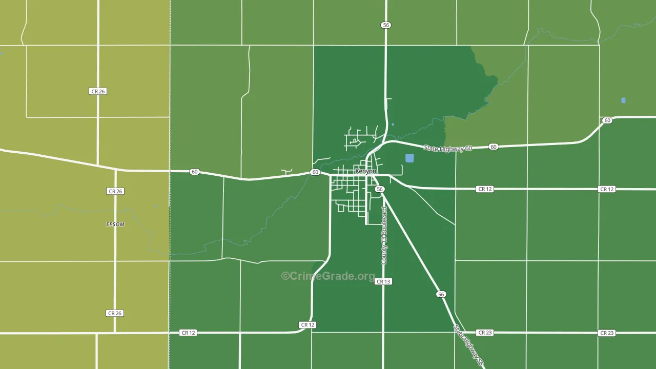 Moland, MN Map of Vehicle Theft Rates