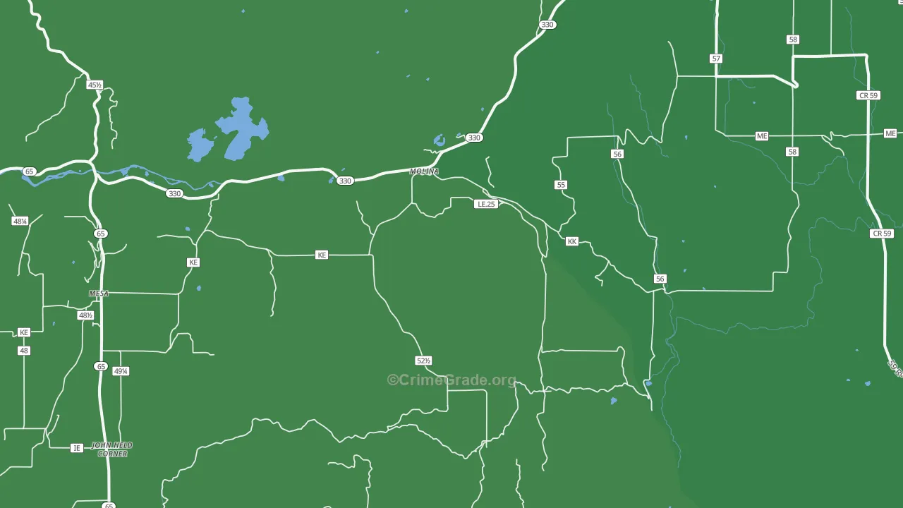 Molina, CO Map of Vehicle Theft Rates