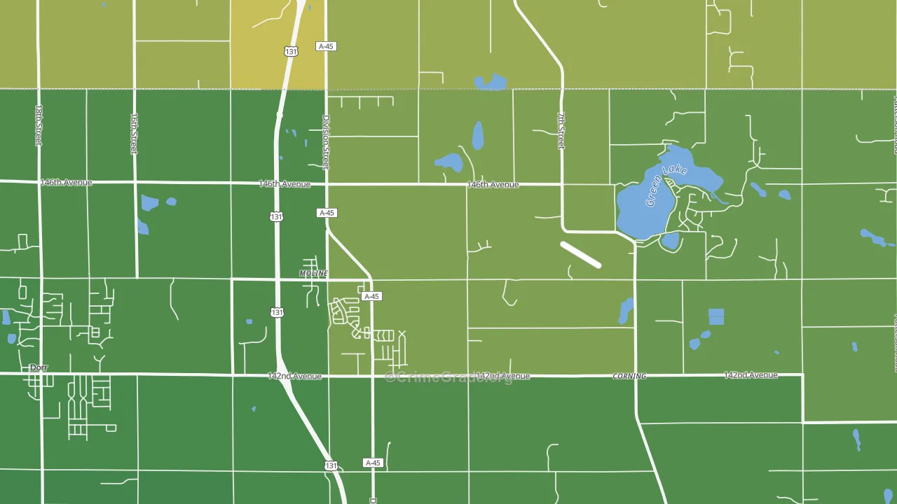 Moline, MI Map of Vehicle Theft Rates