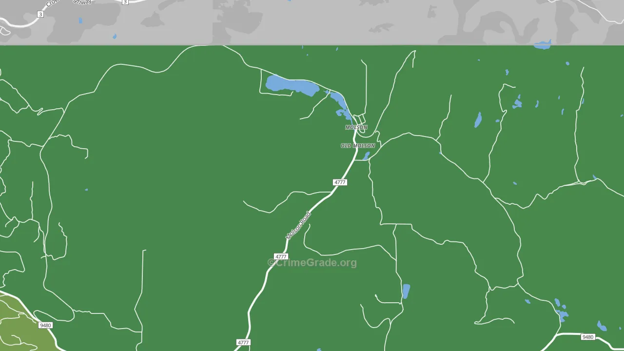 Molson, WA Map of Vehicle Theft Rates