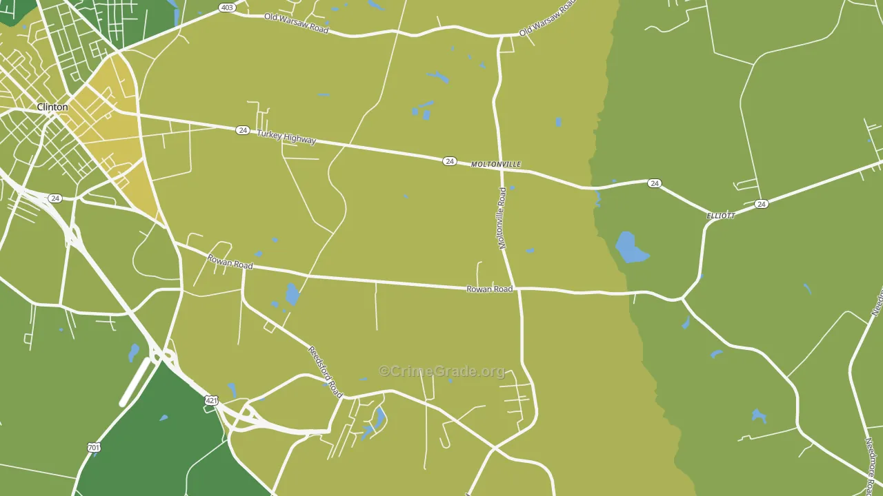 Moltonville, NC Map of Vehicle Theft Rates