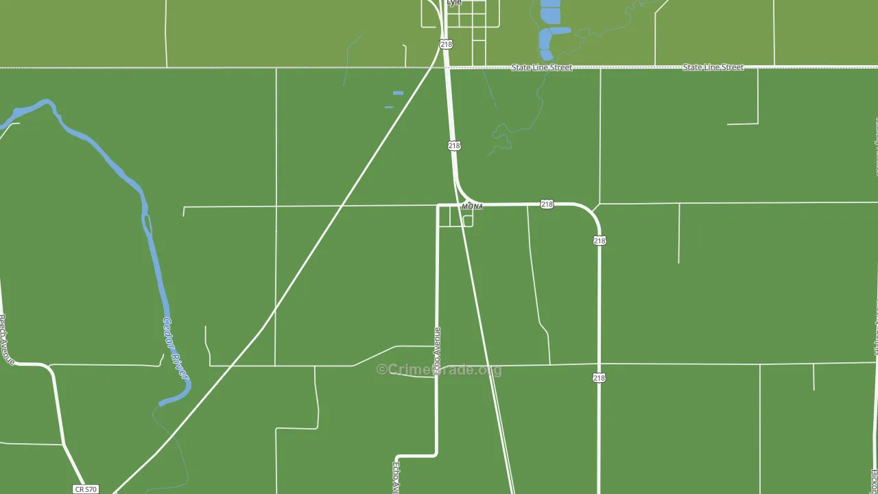 Mona, IA Map of Vehicle Theft Rates