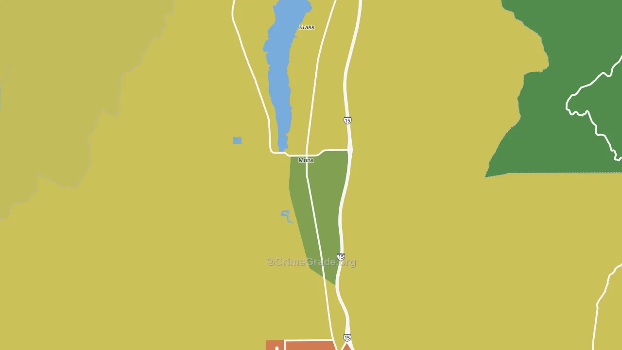 Mona, UT Map of Vehicle Theft Rates