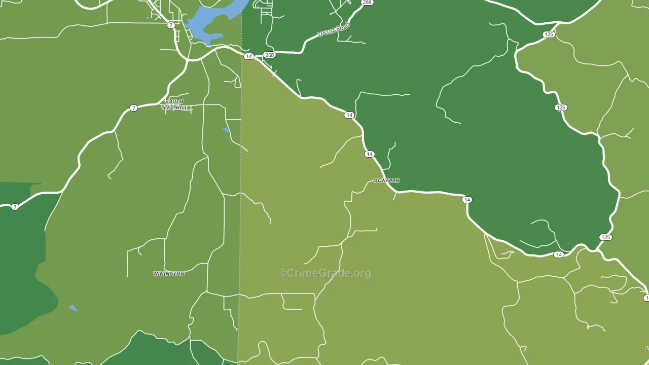 Monarch, AR Map of Vehicle Theft Rates