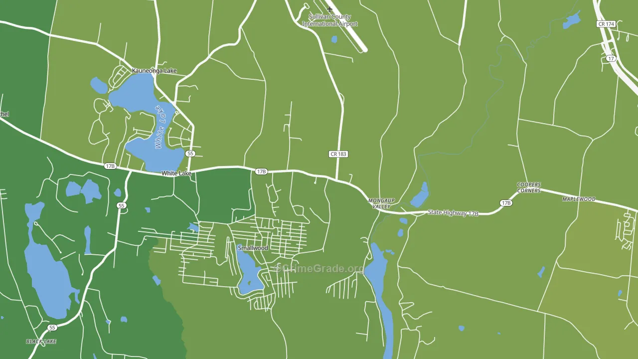 Mongaup Valley, NY Map of Vehicle Theft Rates