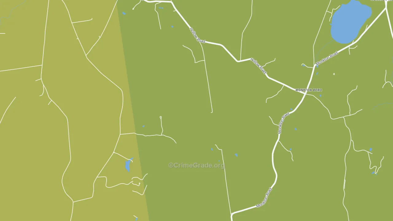 Monkton Boro, VT Map of Vehicle Theft Rates