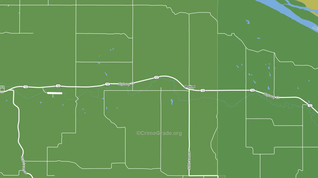 Monowi, NE Map of Vehicle Theft Rates