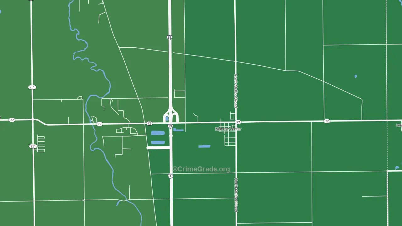 Monroe Center, IL Map of Vehicle Theft Rates