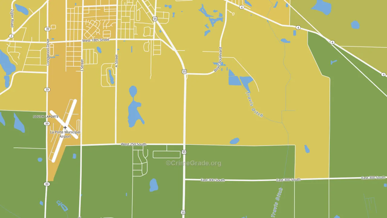 Monroe Manor, IN Map of Vehicle Theft Rates
