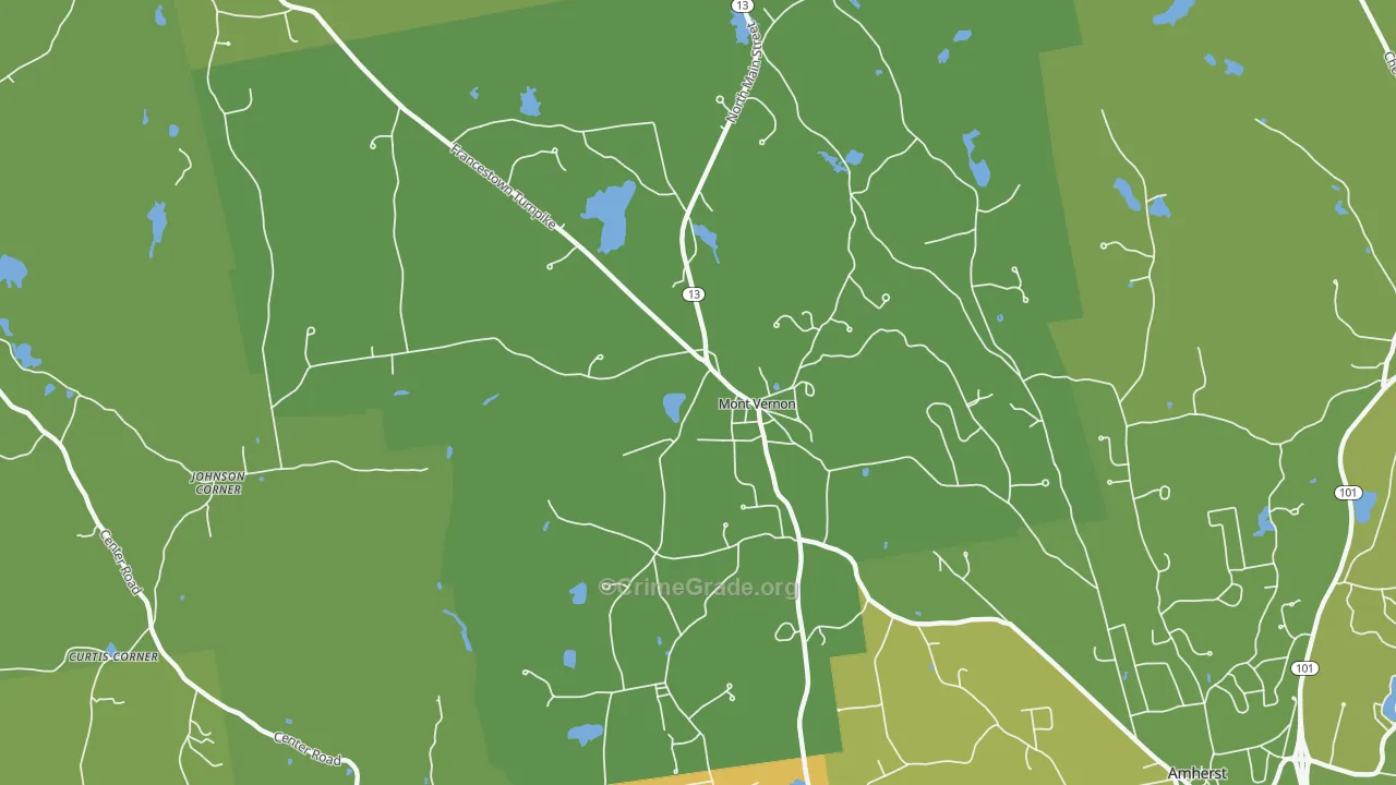 Mont Vernon, NH Map of Vehicle Theft Rates