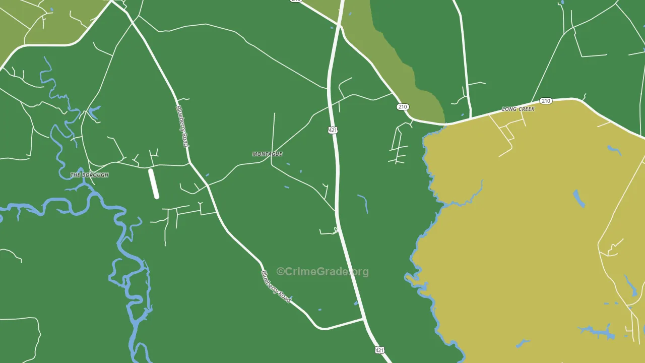 Montague, NC Map of Vehicle Theft Rates