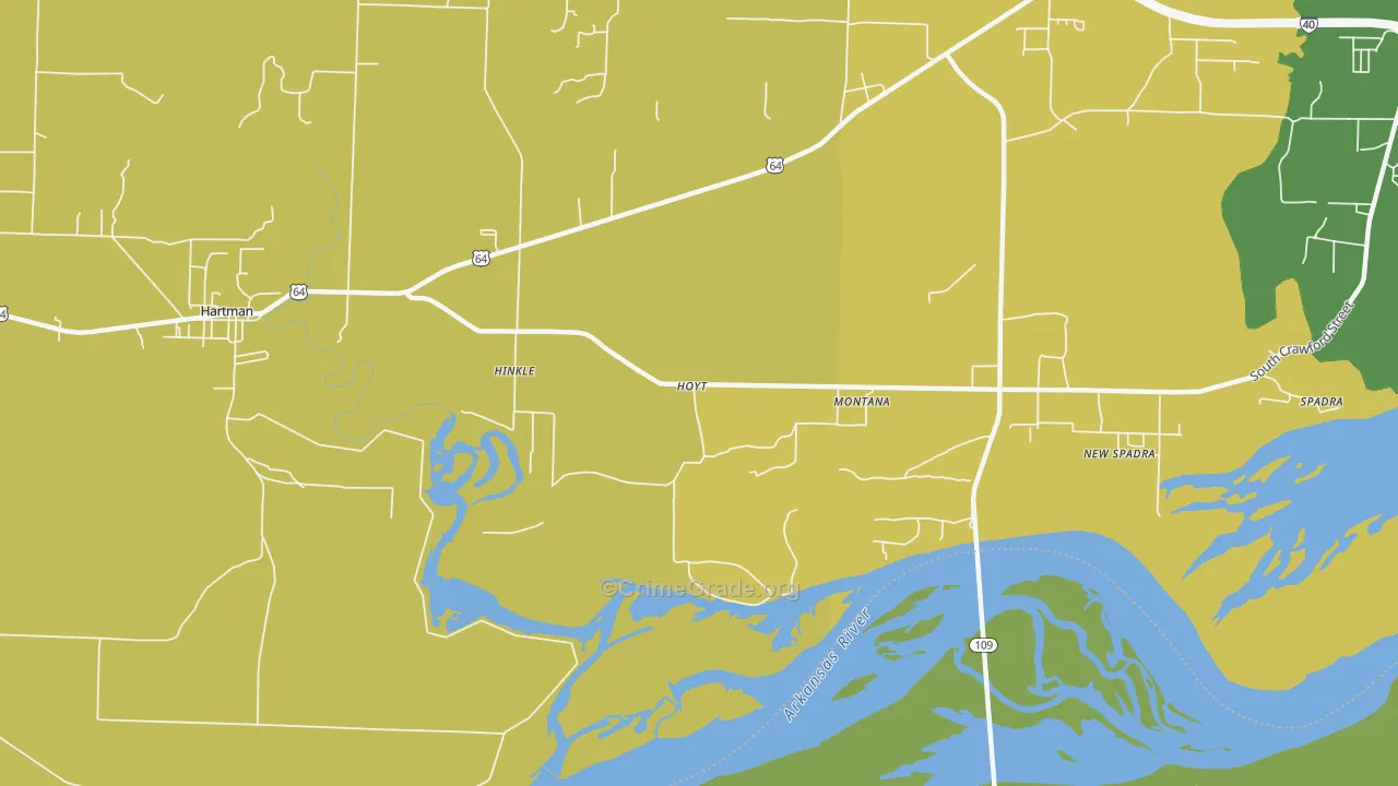 Montana, AR Map of Vehicle Theft Rates