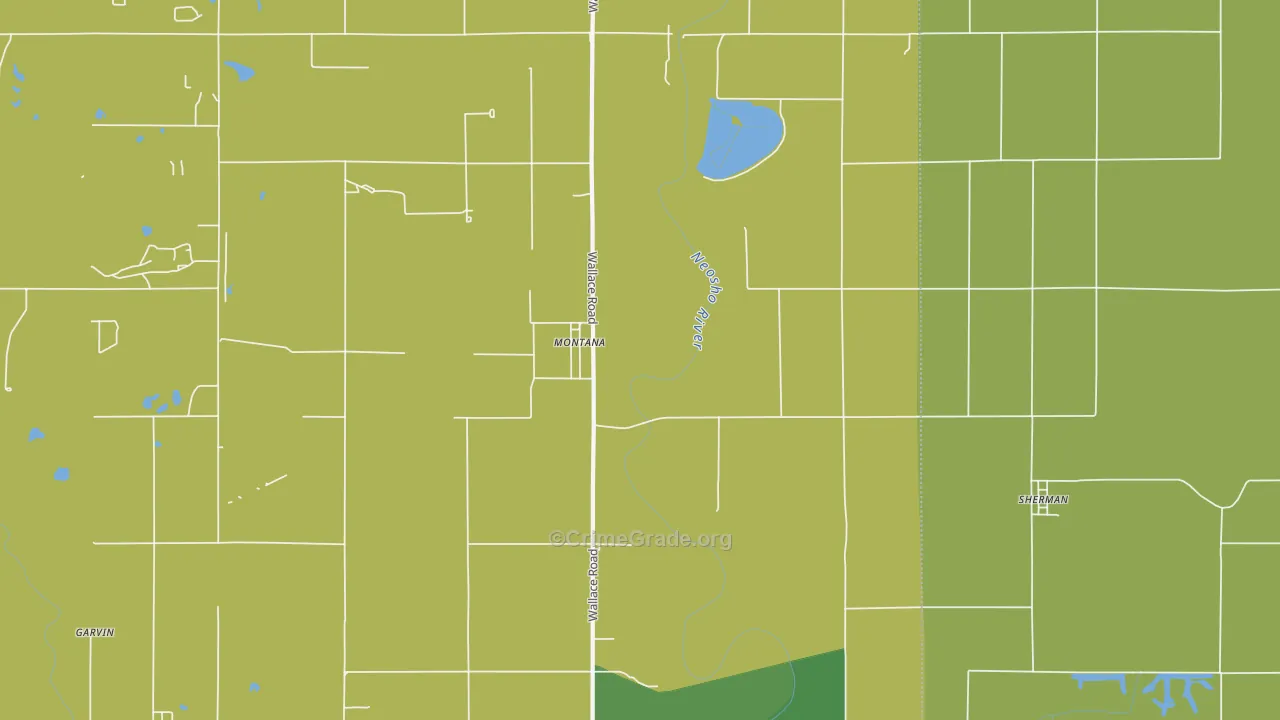 Montana, KS Map of Vehicle Theft Rates