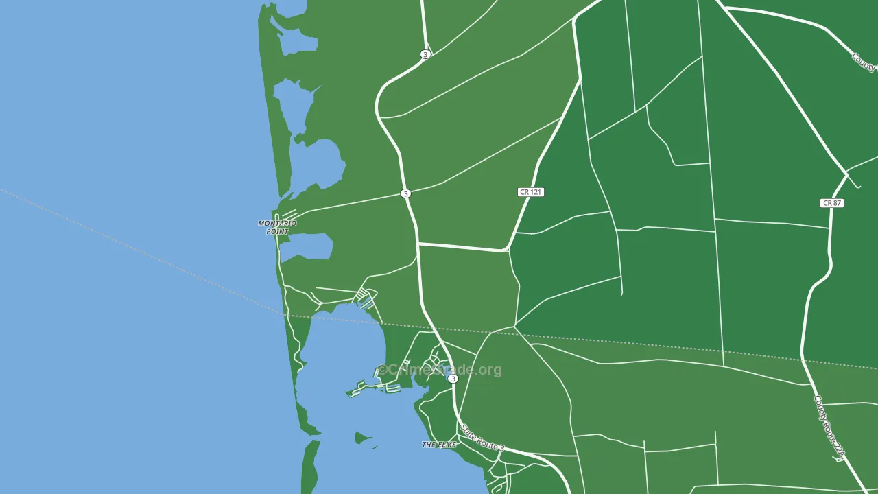 Montario Point, NY Map of Vehicle Theft Rates
