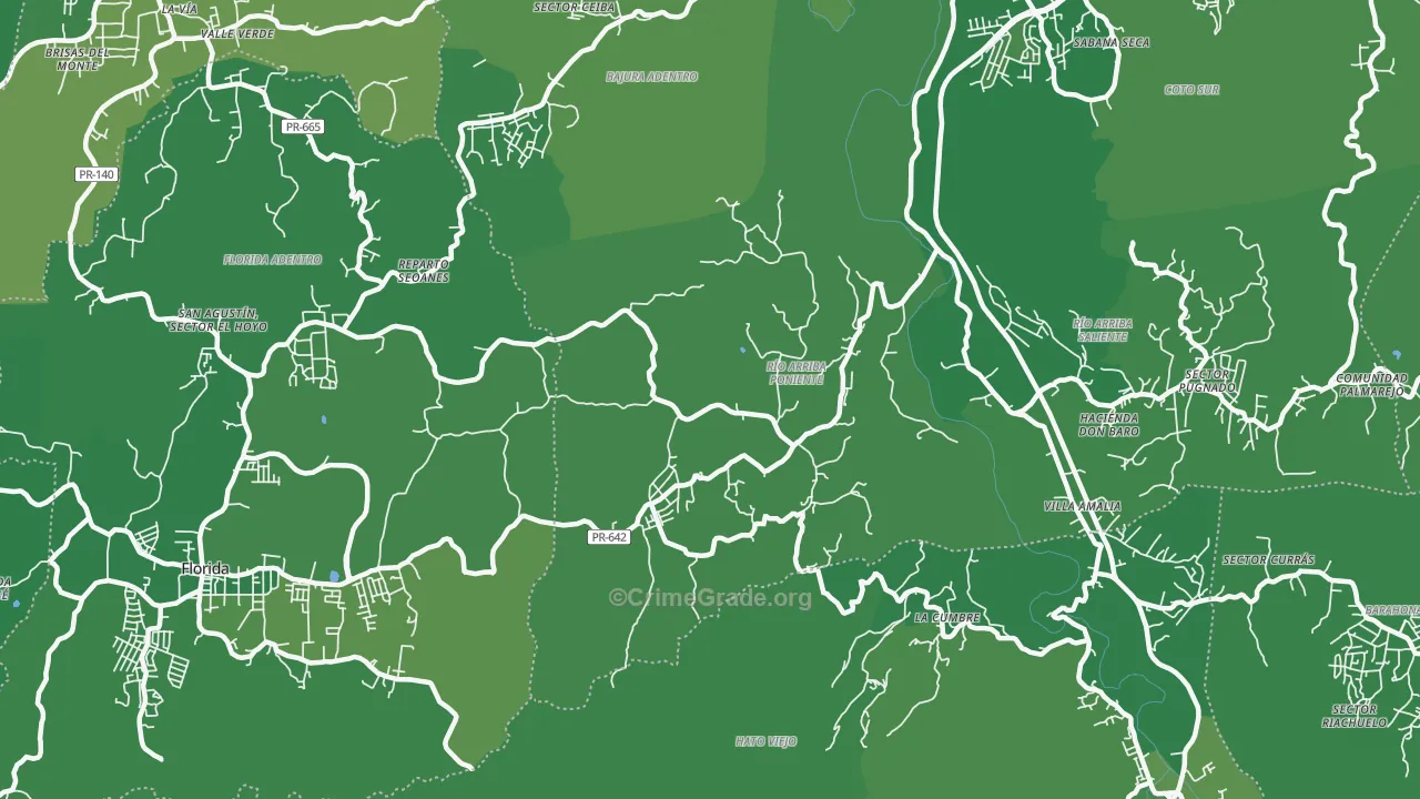 Montebello, PR Map of Vehicle Theft Rates