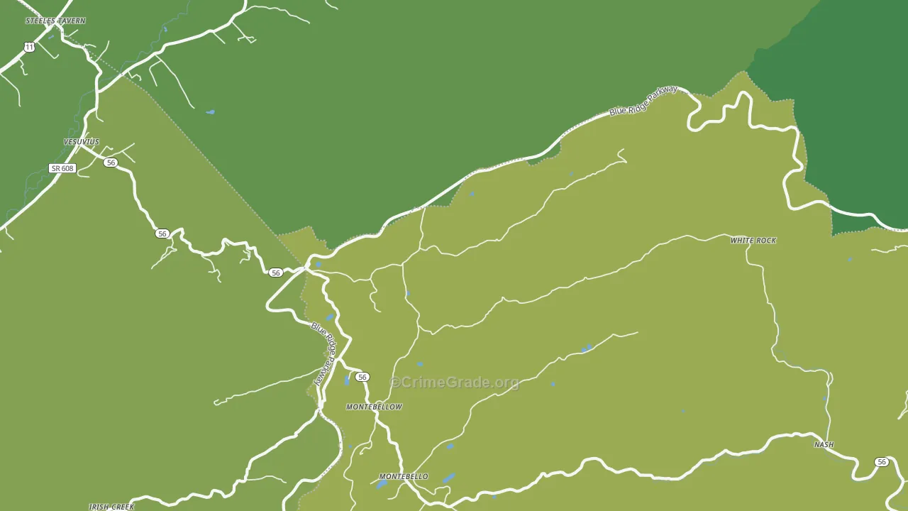Montebello, VA Map of Vehicle Theft Rates
