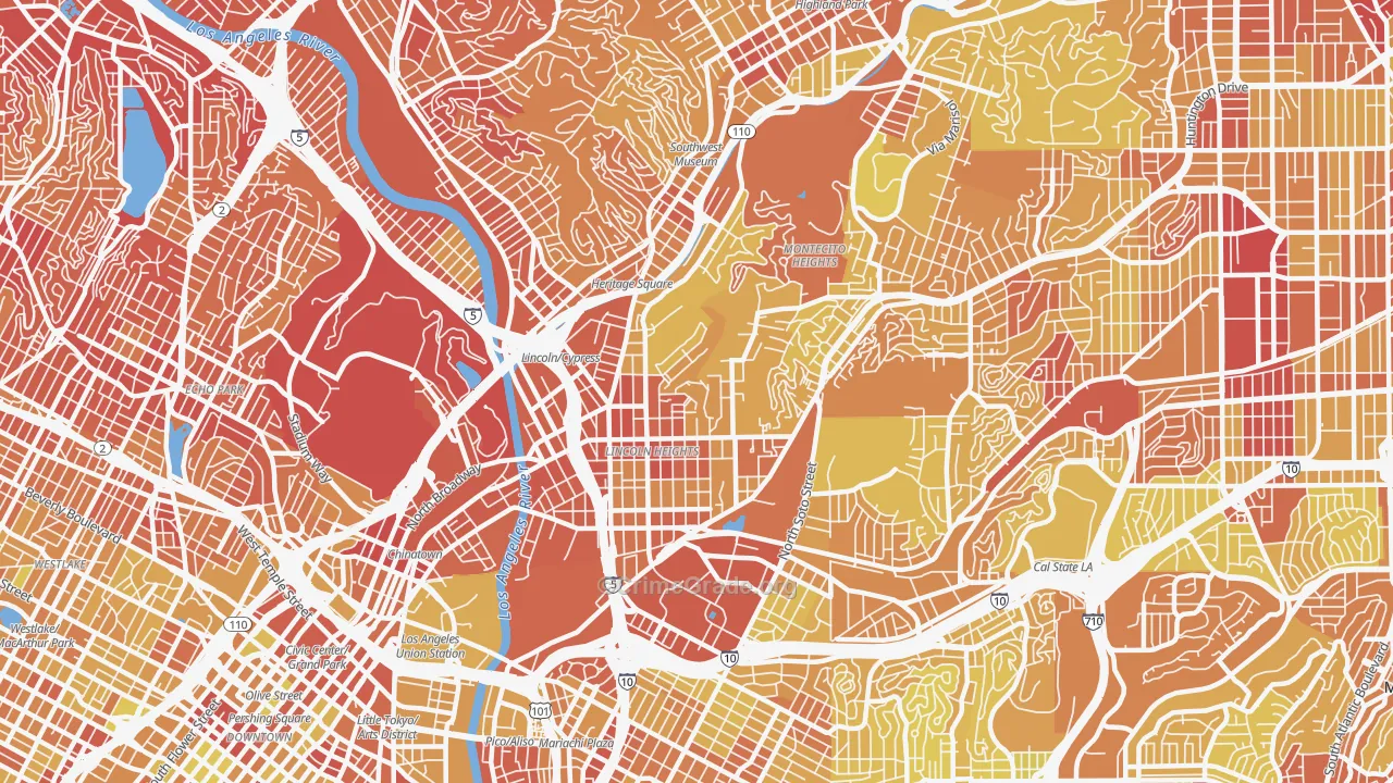 Montecito Heights, Los Angeles, CA Map of Vehicle Theft Rates
