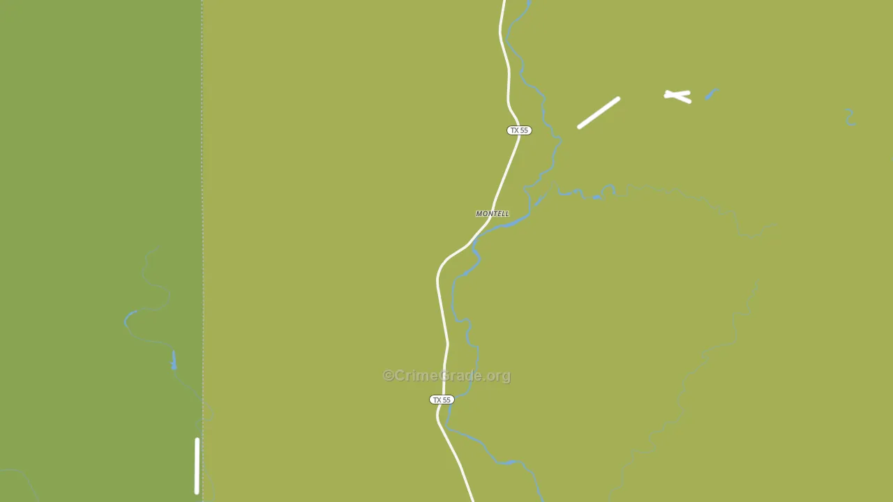 Montell, TX Map of Vehicle Theft Rates