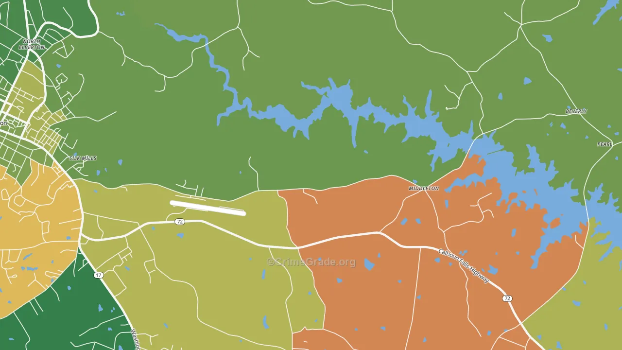 Montevideo, GA Map of Vehicle Theft Rates
