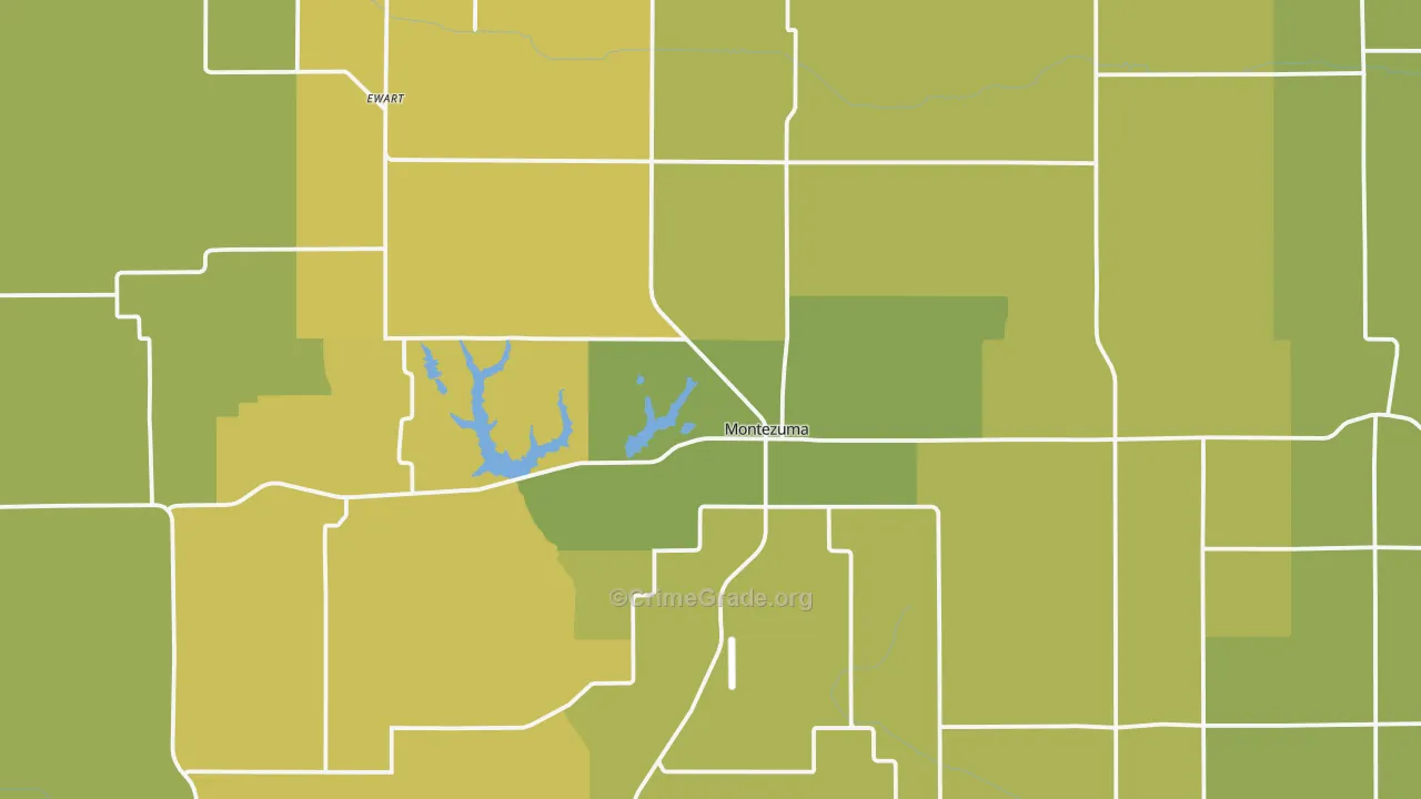 Montezuma, IA Map of Vehicle Theft Rates