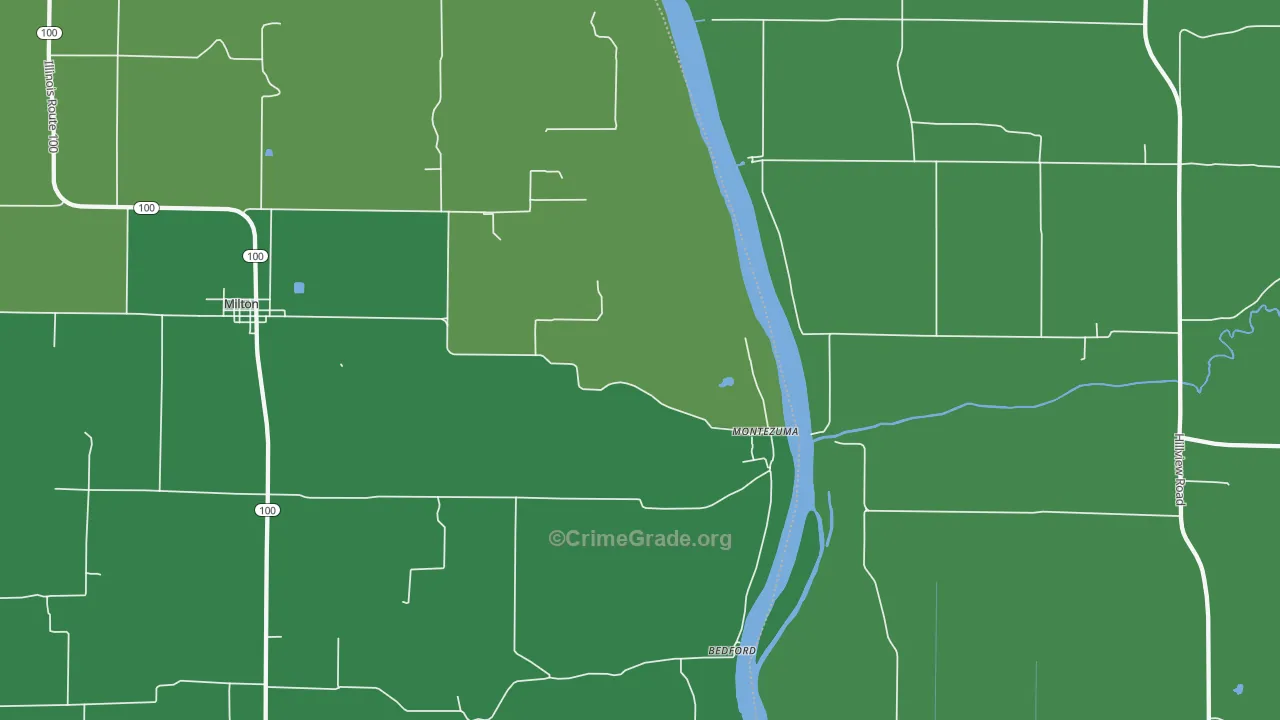 Montezuma, IL Map of Vehicle Theft Rates