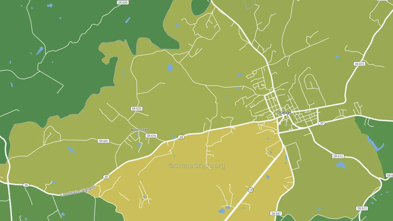 Montford, VA Map of Vehicle Theft Rates