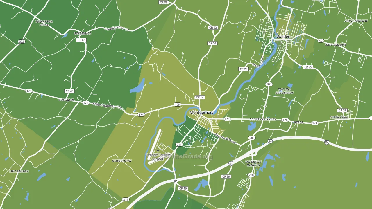 Montgomery, NY Map of Vehicle Theft Rates