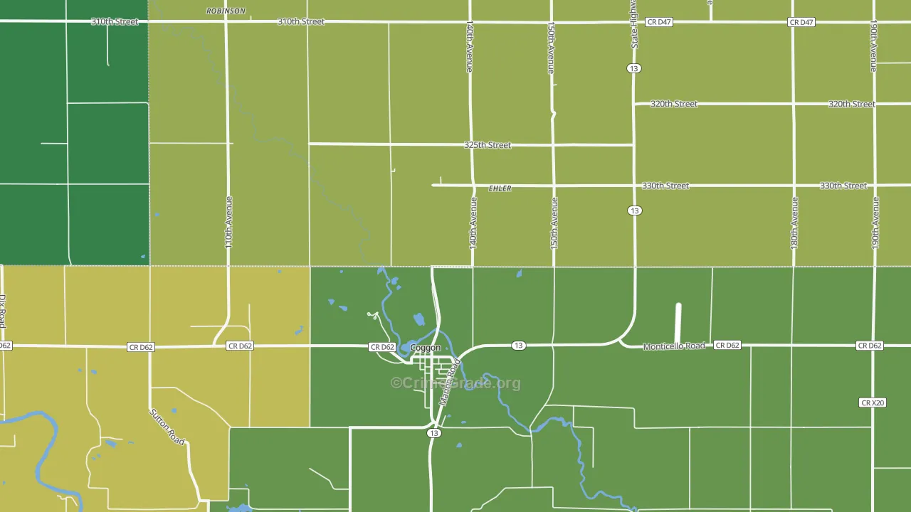 Monti, IA Map of Vehicle Theft Rates