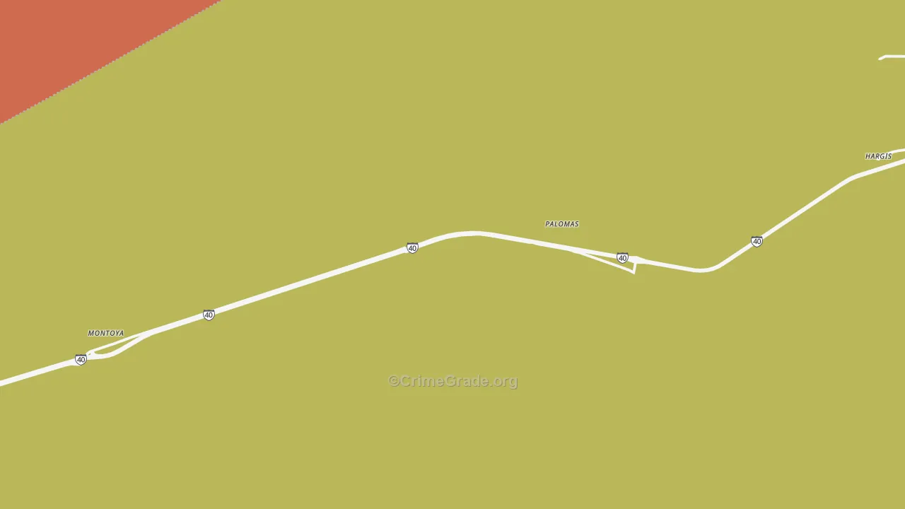 Montoya, NM Map of Vehicle Theft Rates