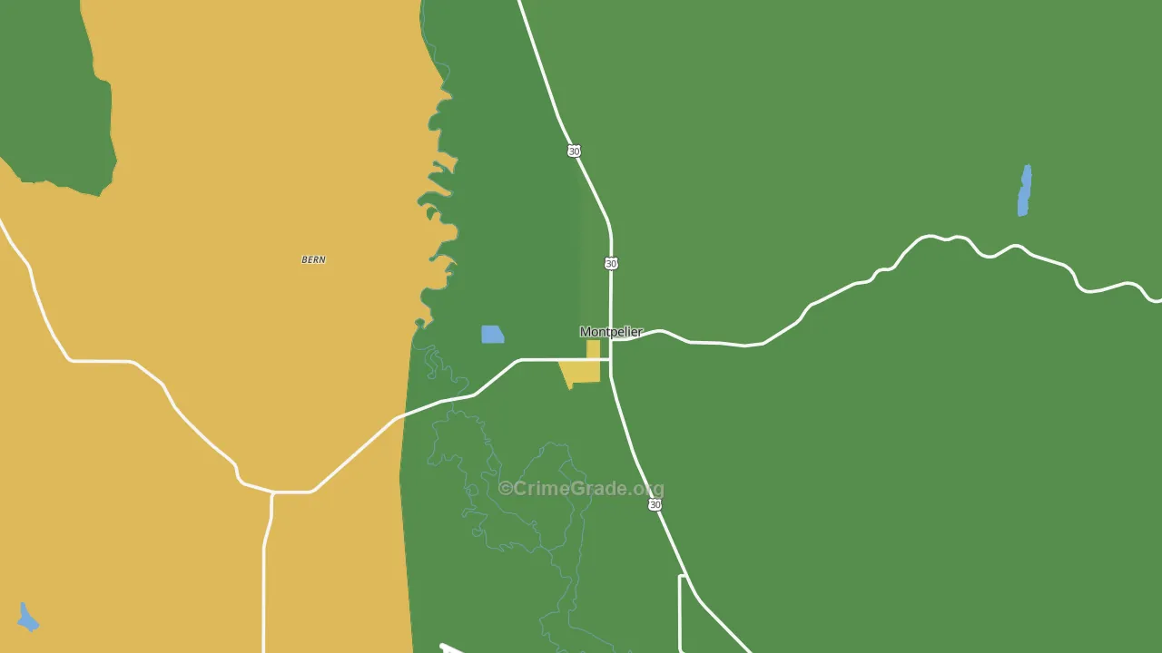 Montpelier, ID Map of Vehicle Theft Rates