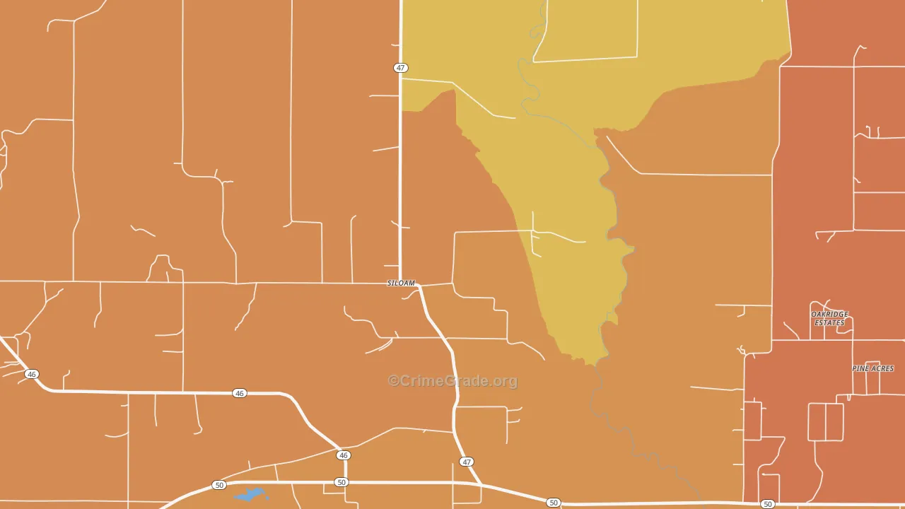 Montpelier, MS Map of Vehicle Theft Rates