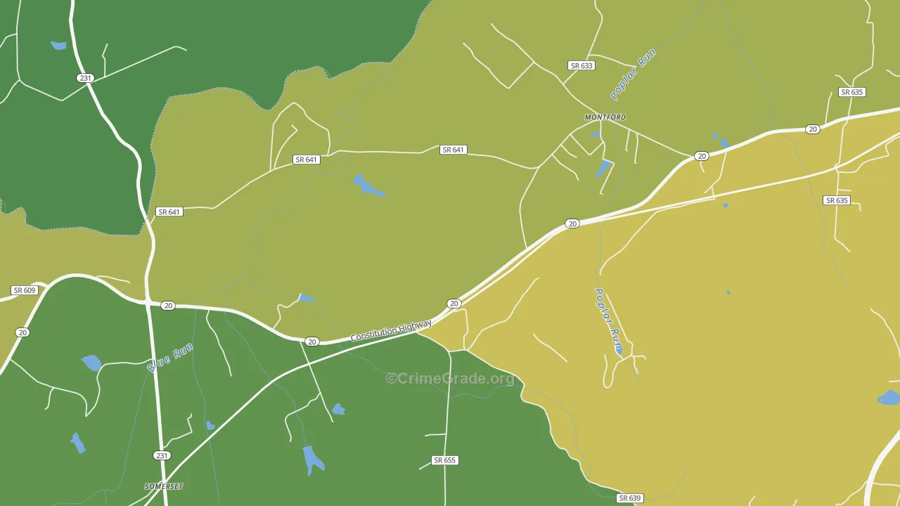 Montpelier Station, VA Map of Vehicle Theft Rates