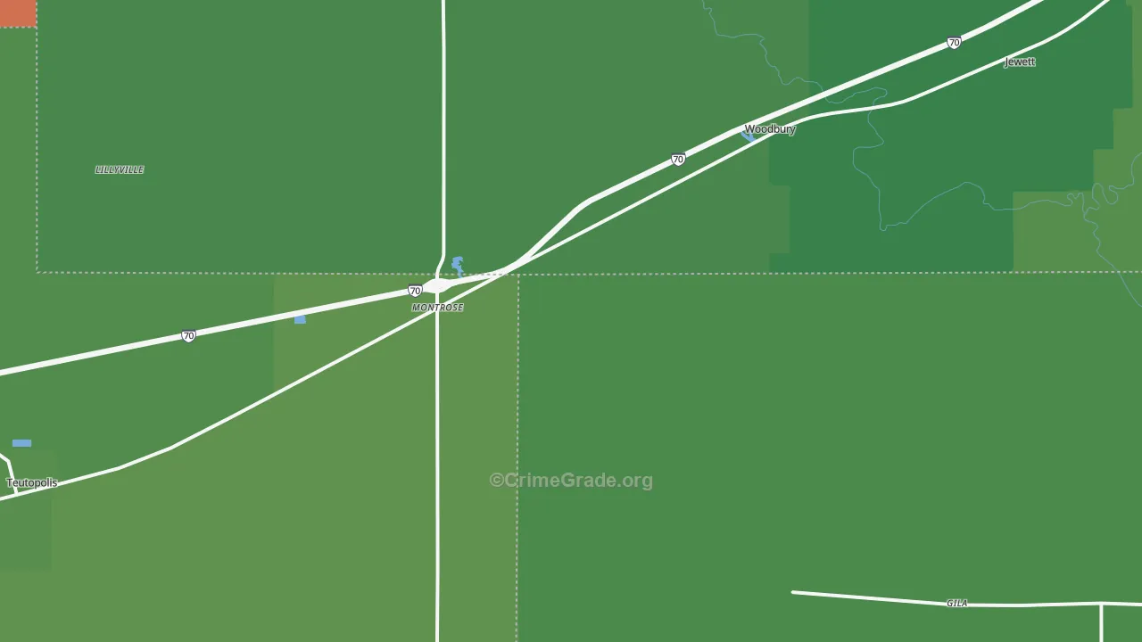 Montrose, IL Map of Vehicle Theft Rates