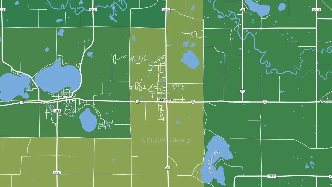 Montrose, MN Map of Vehicle Theft Rates