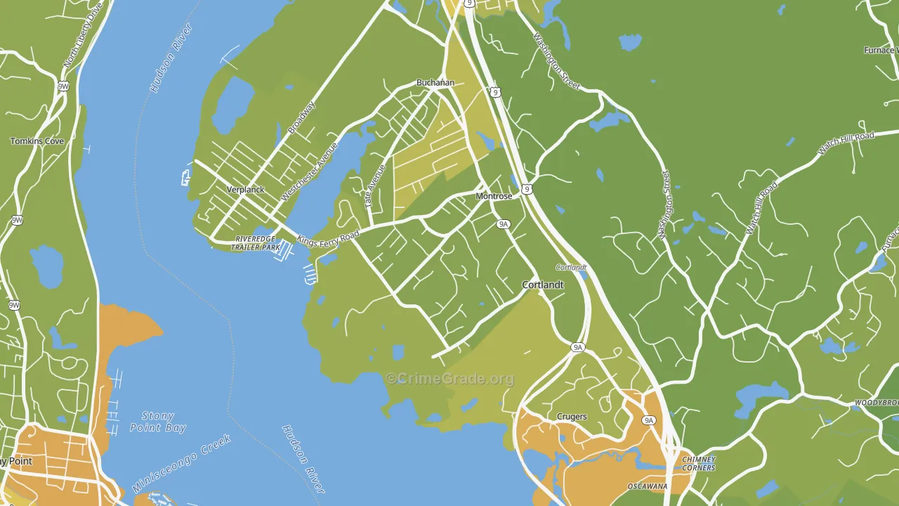 Montrose, NY Map of Vehicle Theft Rates