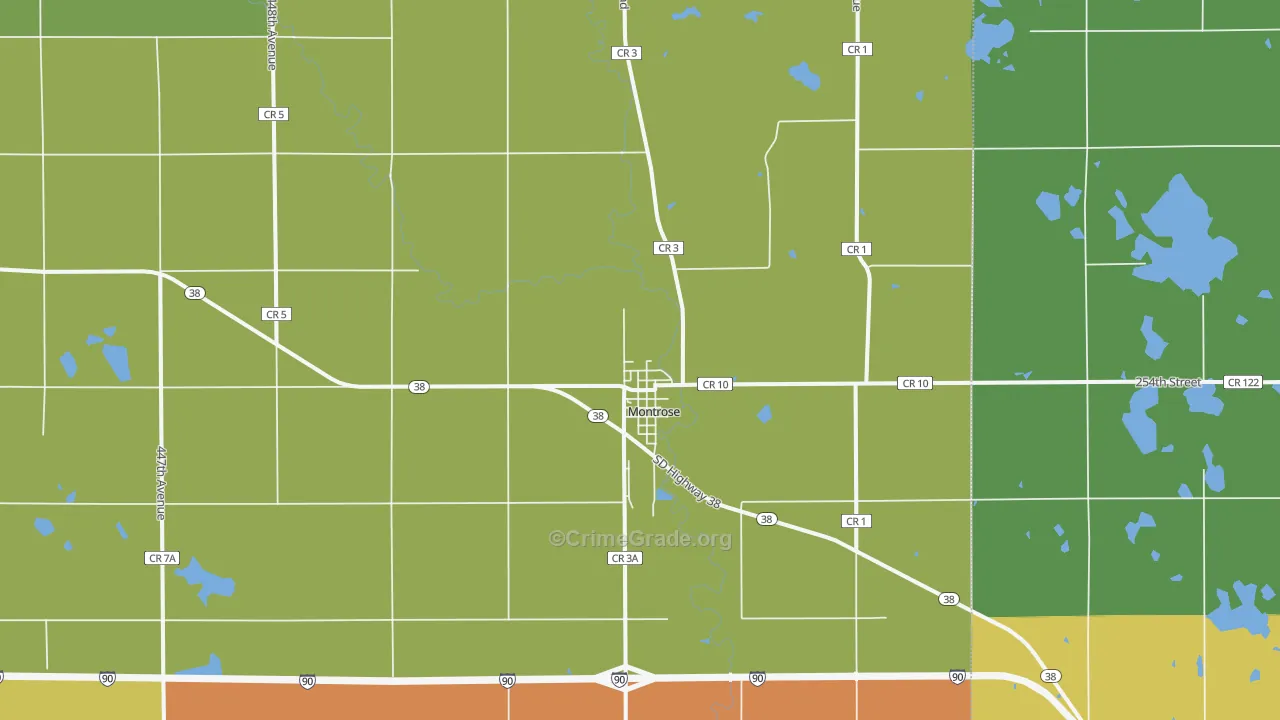 Montrose, SD Map of Vehicle Theft Rates