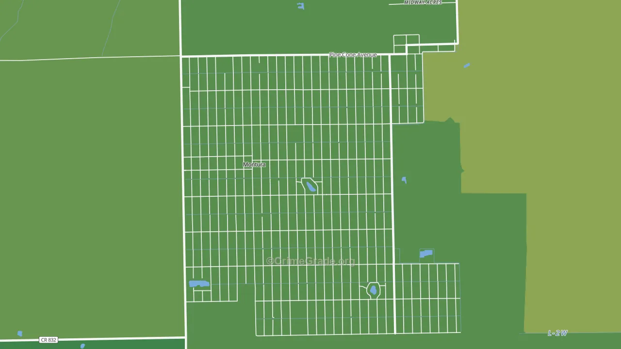 Montura, FL Map of Vehicle Theft Rates