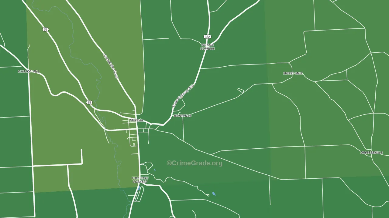 Montville, NY Map of Vehicle Theft Rates