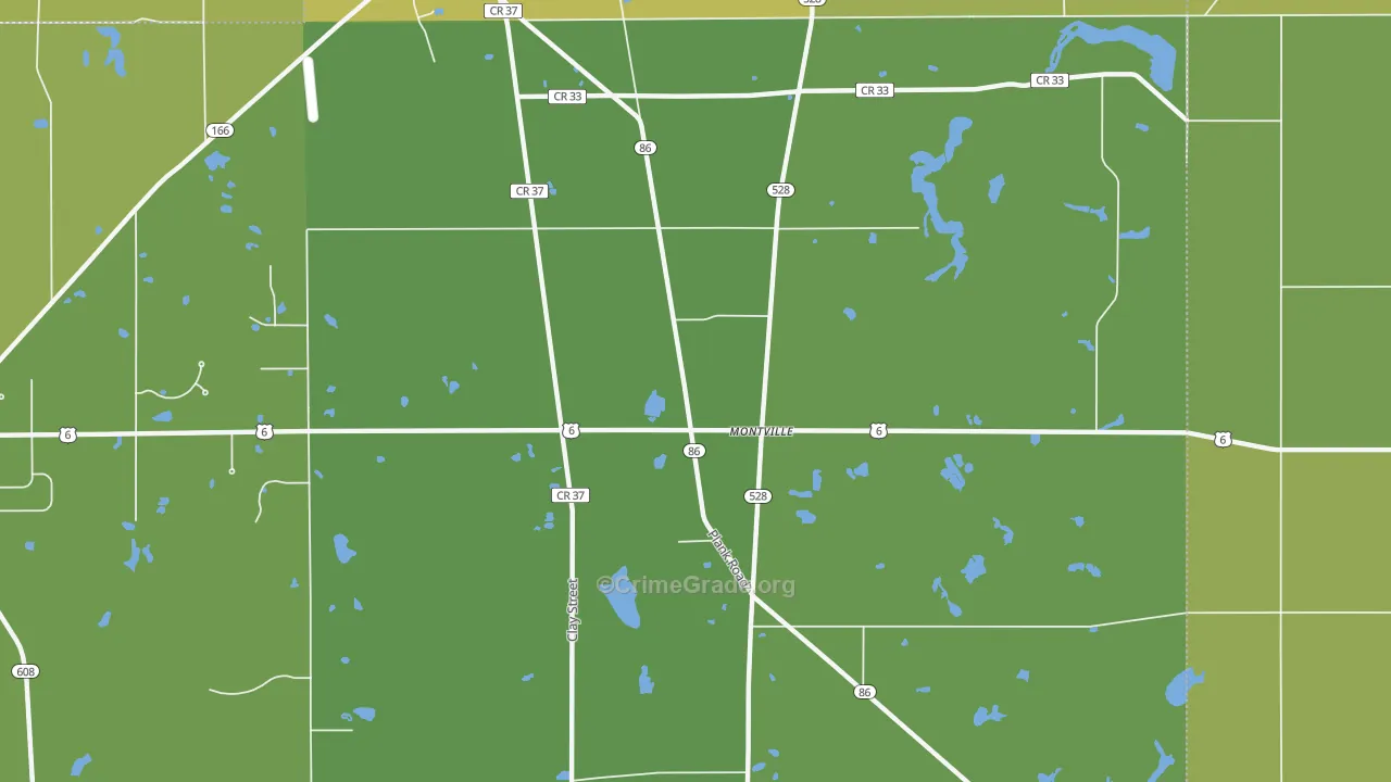 Montville, OH Map of Vehicle Theft Rates
