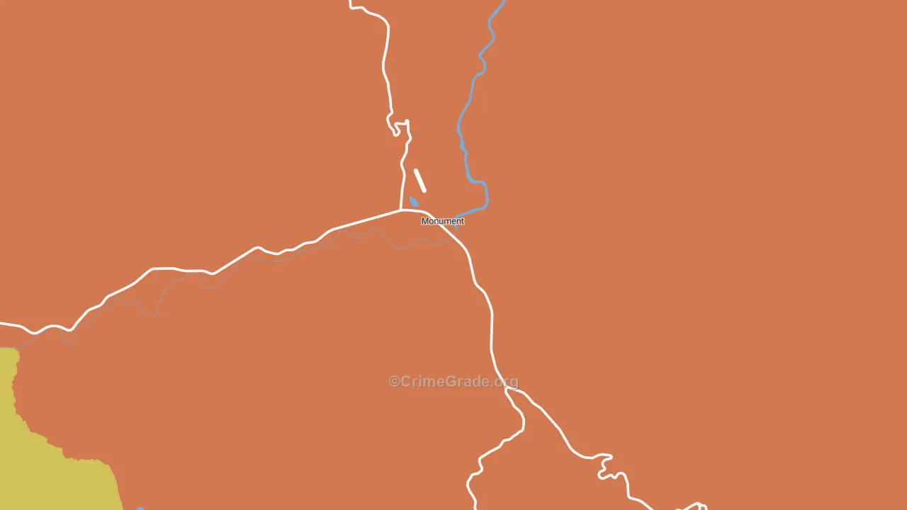 Monument, OR Map of Vehicle Theft Rates