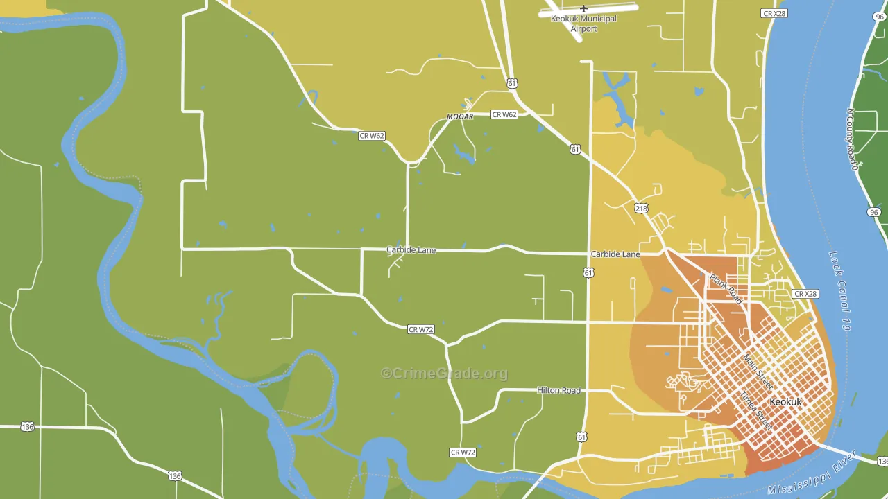 Mooar, IA Map of Vehicle Theft Rates