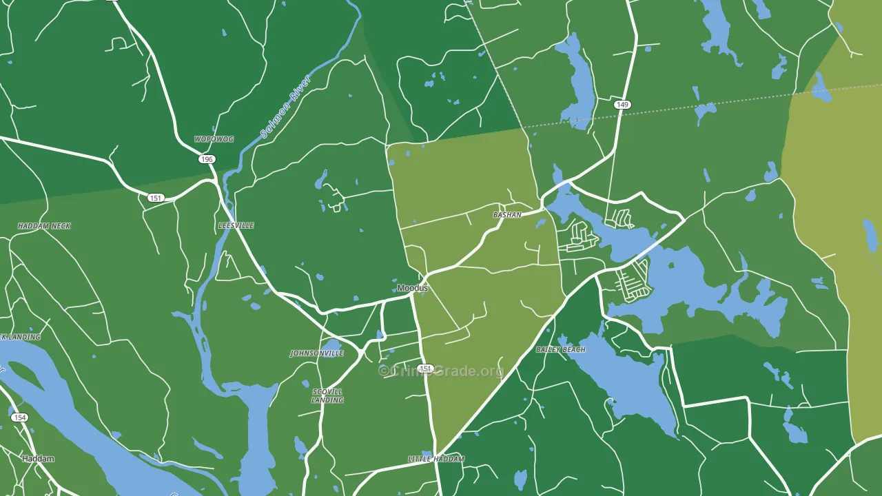Moodus, CT Map of Vehicle Theft Rates